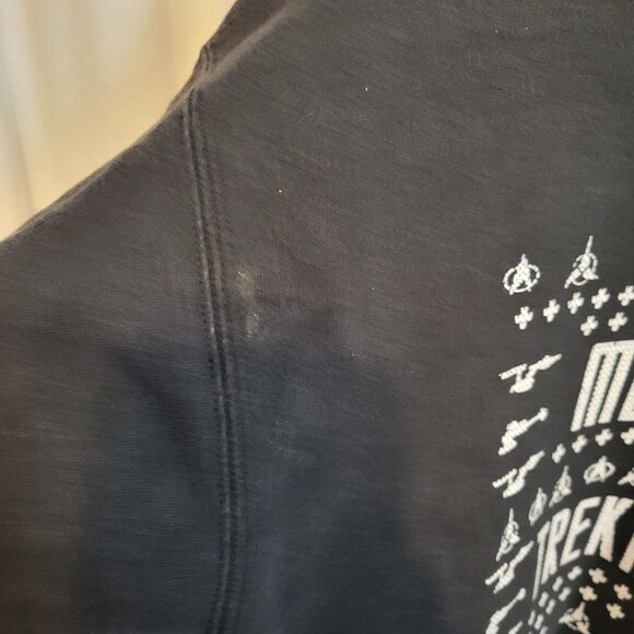 Merry Trekmas Star Trek Christmas Sweatshirt S 34-36 Black Starfleet Hanes Pro - Picture 5 of 8